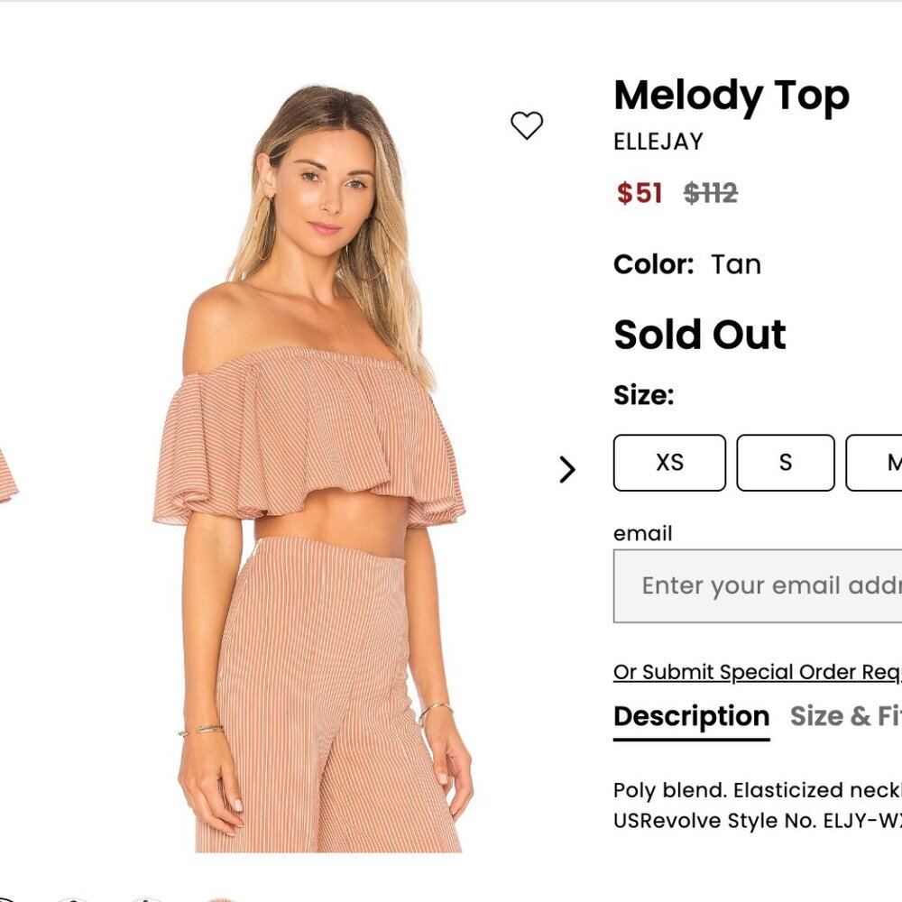 Revolve Ellejay Two Piece Matching Pant Set Tan/W… - image 2